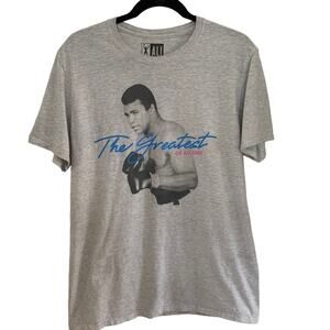 Muhammed Ali Grey The Greatest Graphic Tee Large